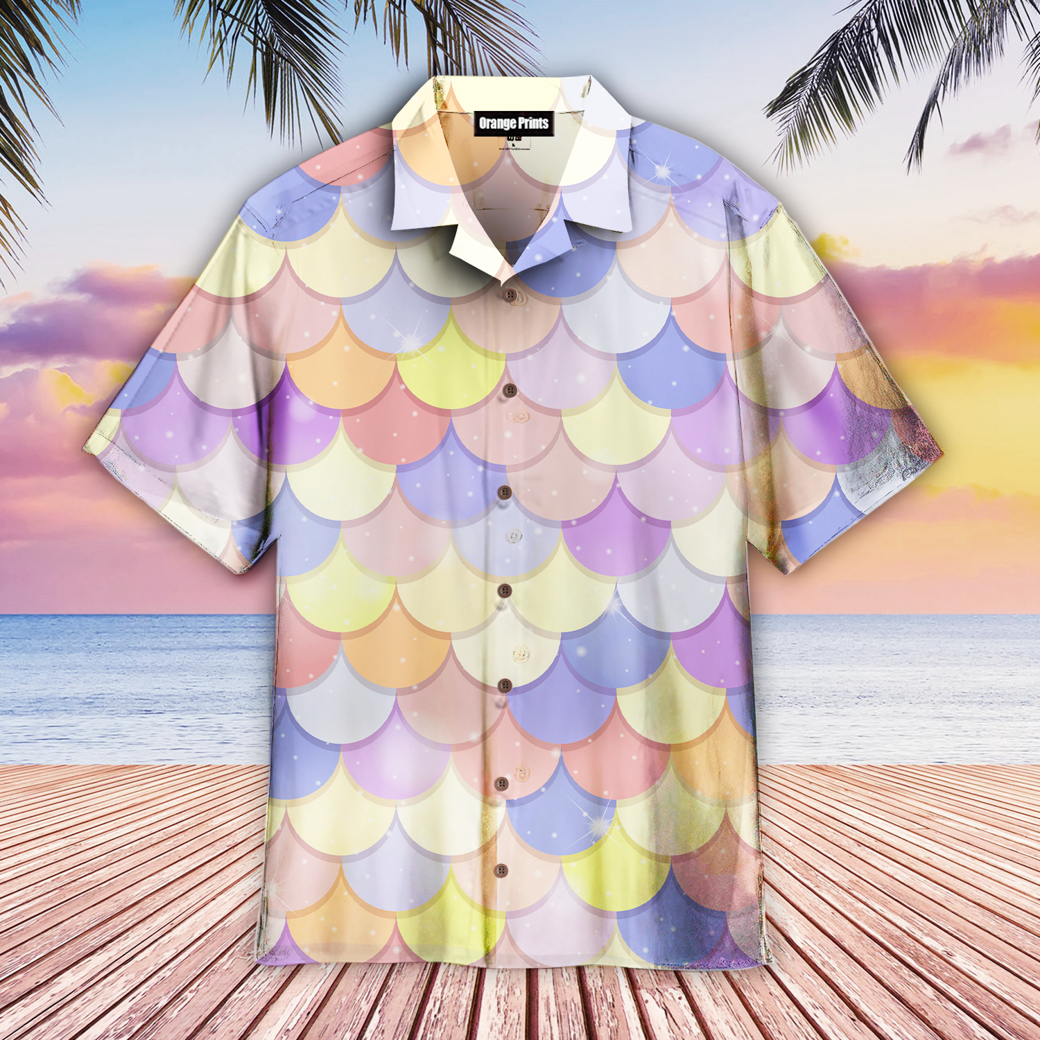 Pastel Mermaid Scales Hawaiian Shirt