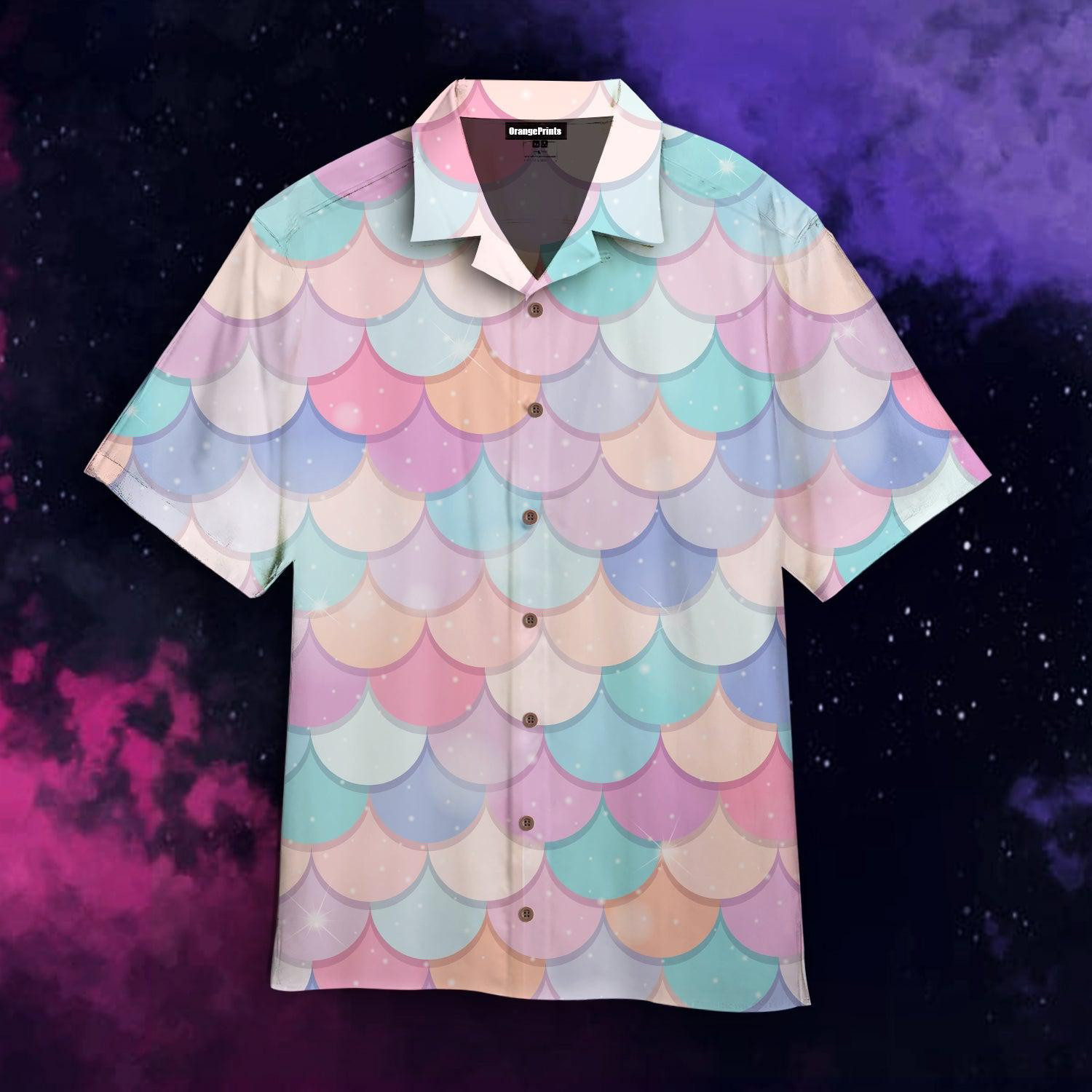 Pastel Mermaid Scales Hawaiian Shirt