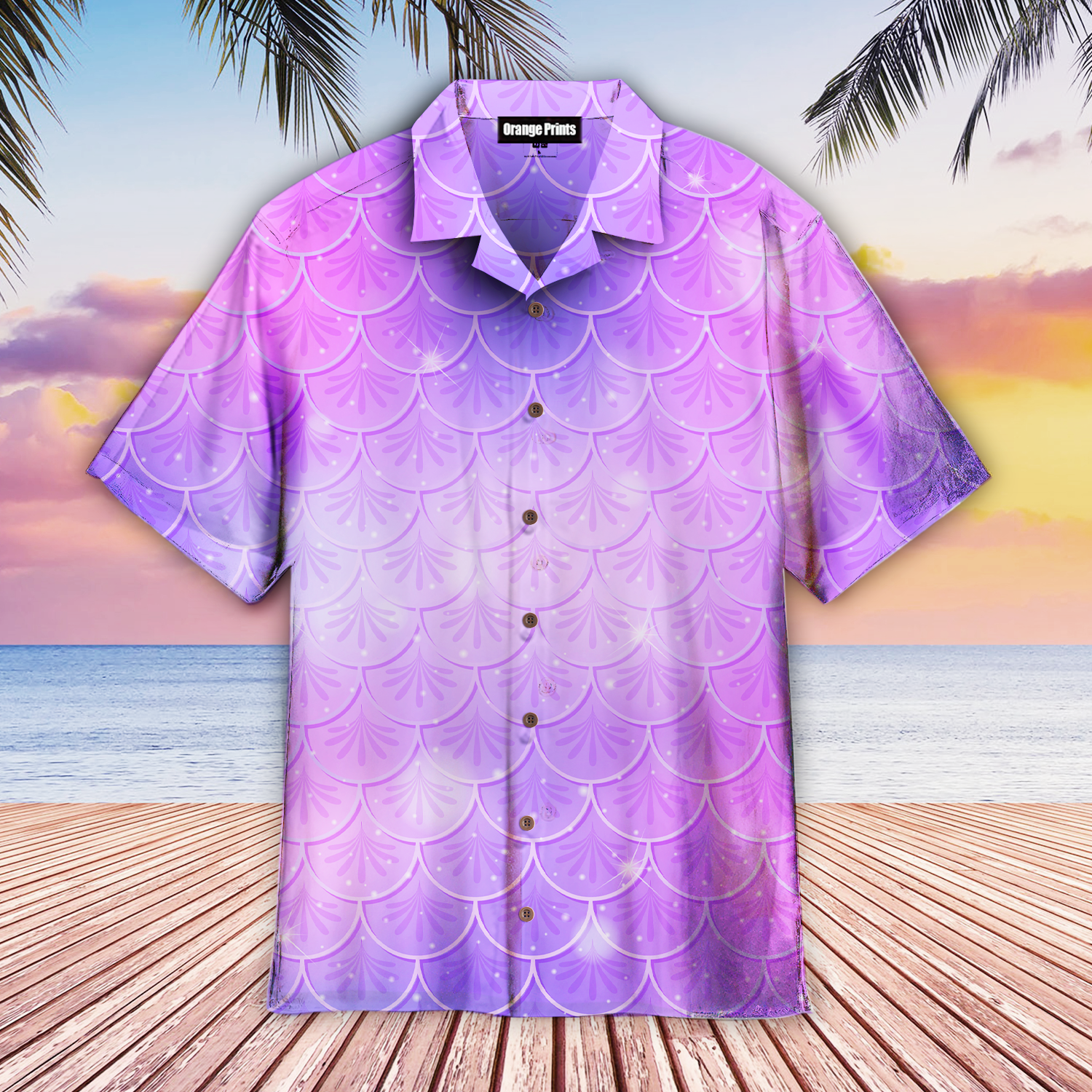 Pastel Violet Mermaid Scale Hawaiian Shirt