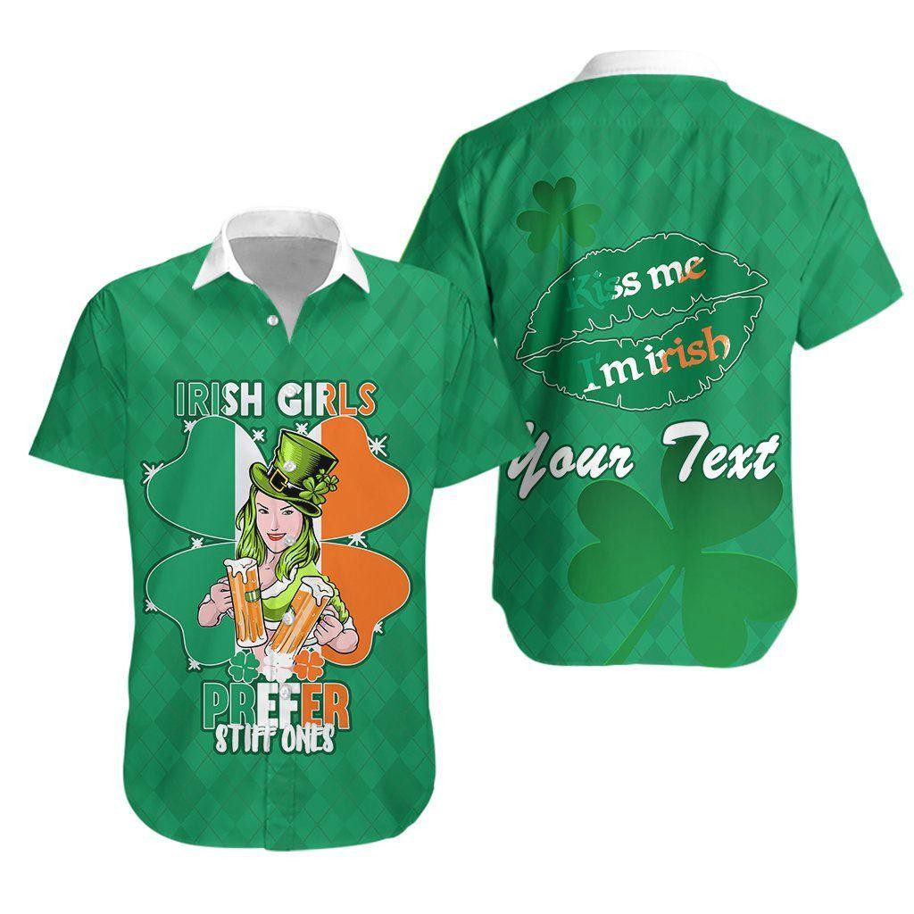 PatrickÃ­S Day Irish Girl Shamrock Personalized Hawaiian Shirt