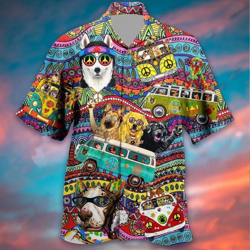 Peace Hippie Dogs Hawaiian Shirt
