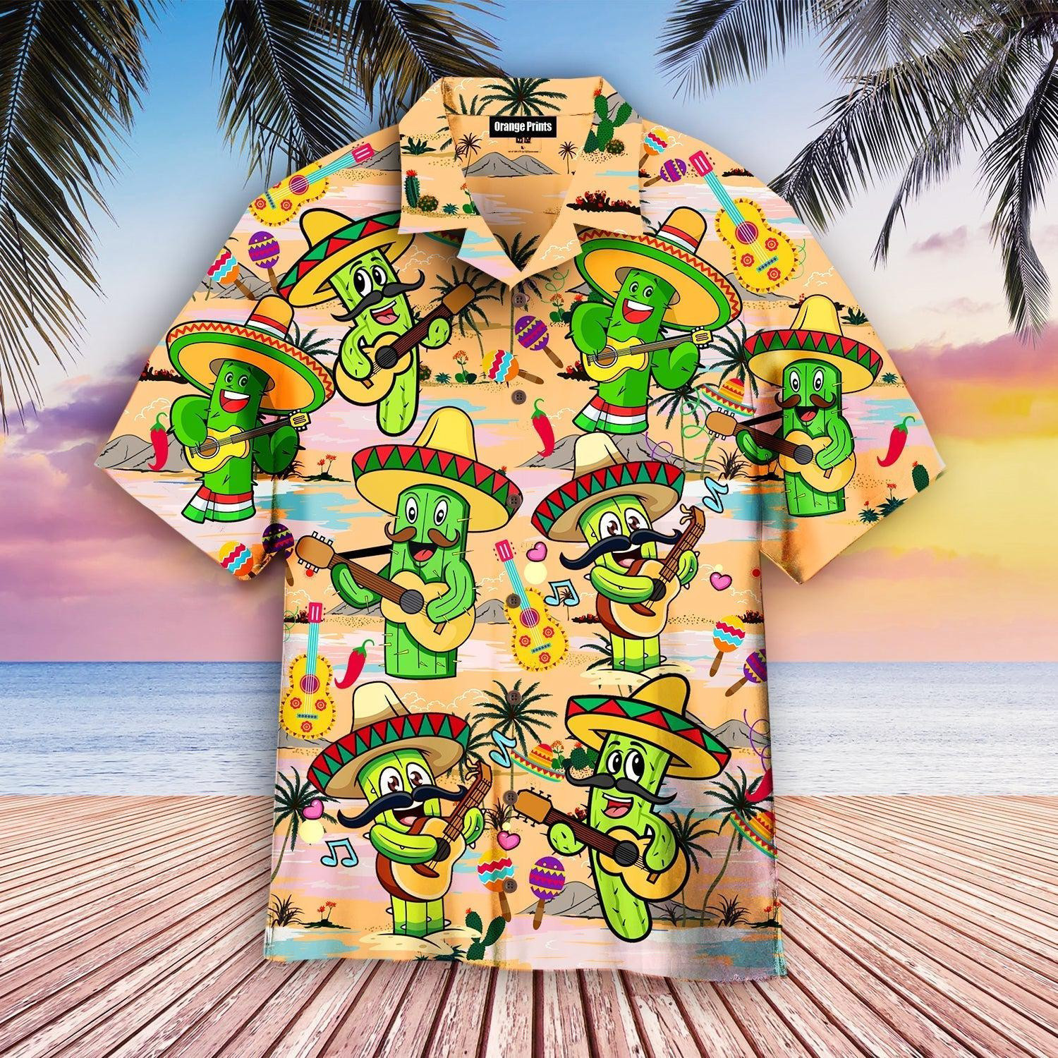 Peace Love Cinco De Mayo Cactus Guitar Lover Fiesta Party Hawaiian Shirt