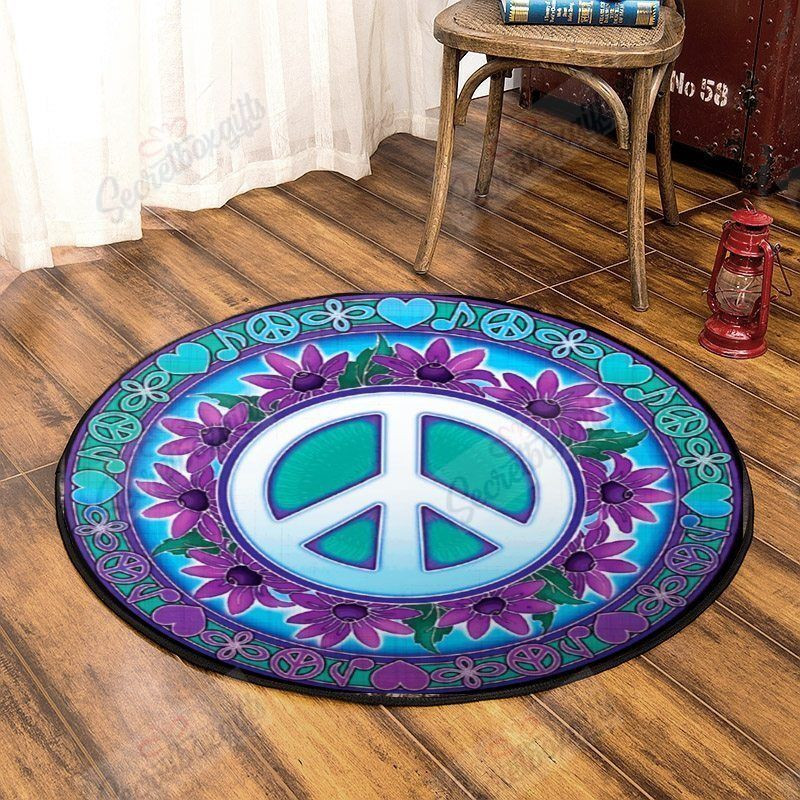 Peace Round Rug Carpet Bedroom Livingroom Home Decor