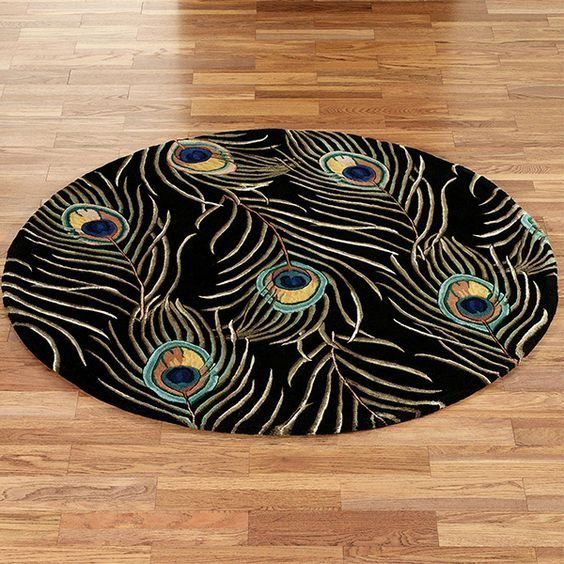 Peacock Round Rug Carpet Bedroom Livingroom Home Decor