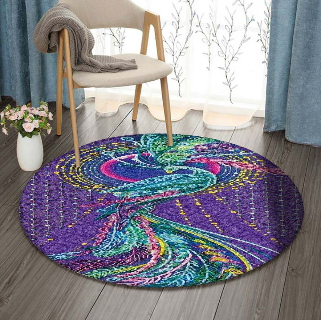 Peacock Round Rug Carpet Bedroom Livingroom Home Decor