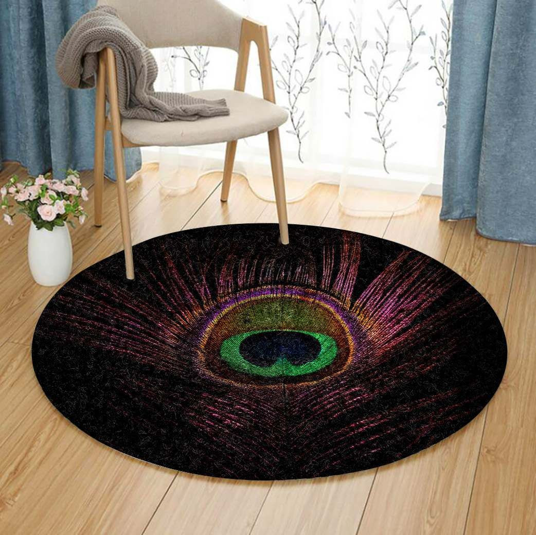 Peafowl Round Rug Carpet Bedroom Livingroom Home Decor