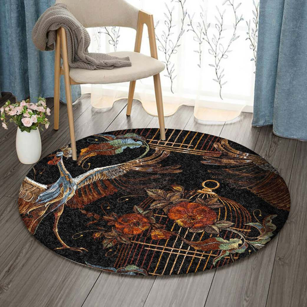 Pecock Round Rug Carpet Bedroom Livingroom Home Decor
