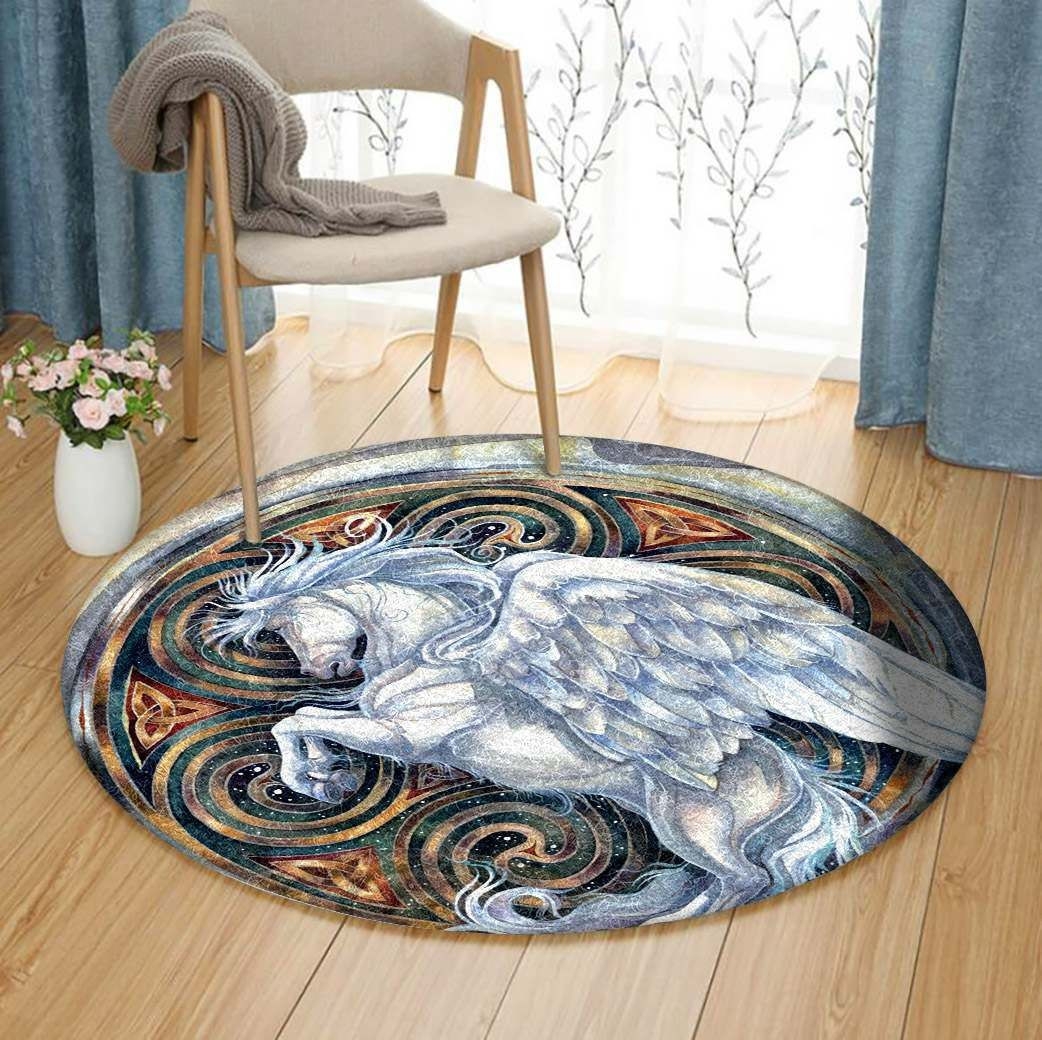 Pegasus Round Rug Carpet Bedroom Livingroom Home Decor