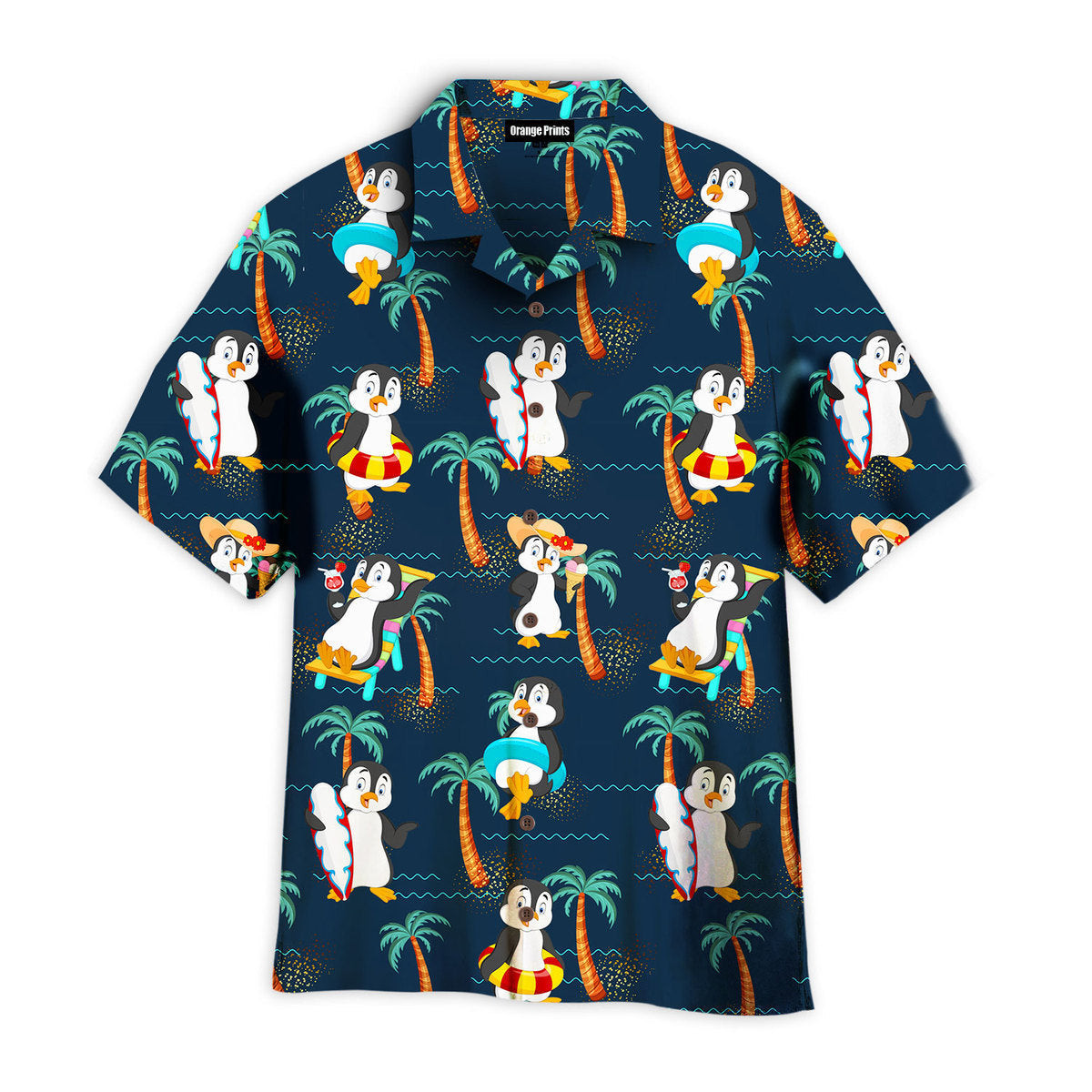 Penguin On Summer Vacation Hawaiian Shirt