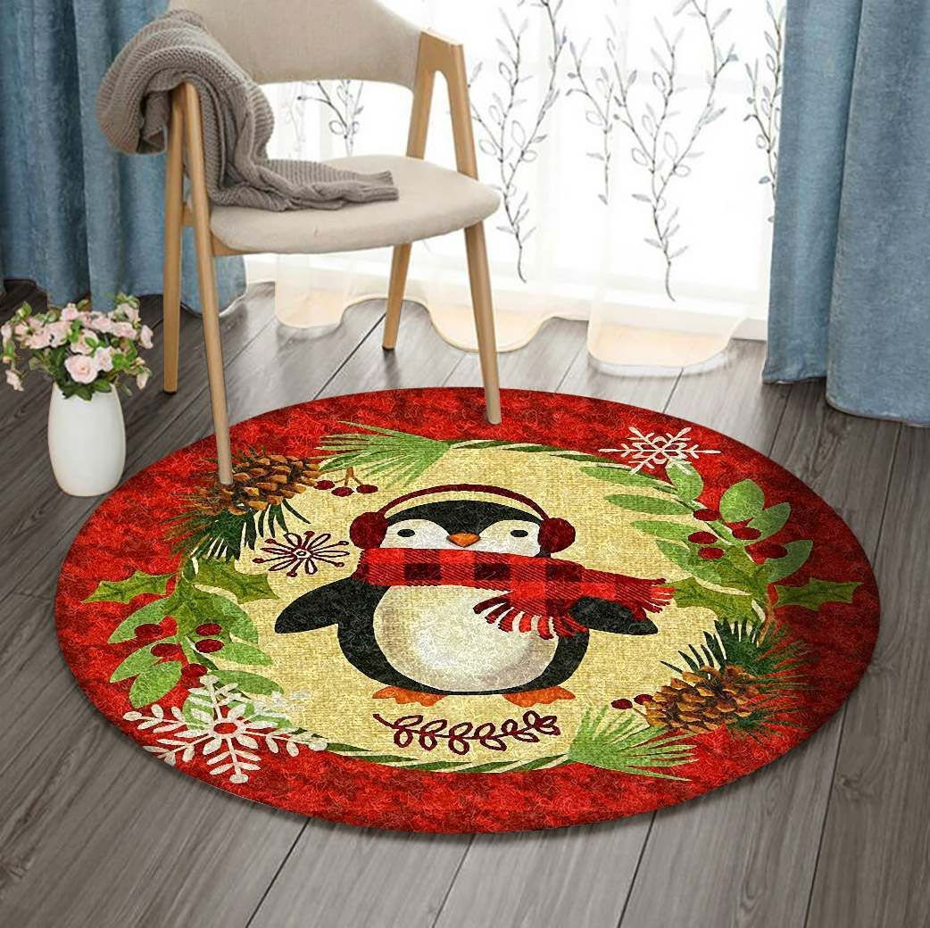 Penguin Round Rug Carpet Bedroom Livingroom Home Decor