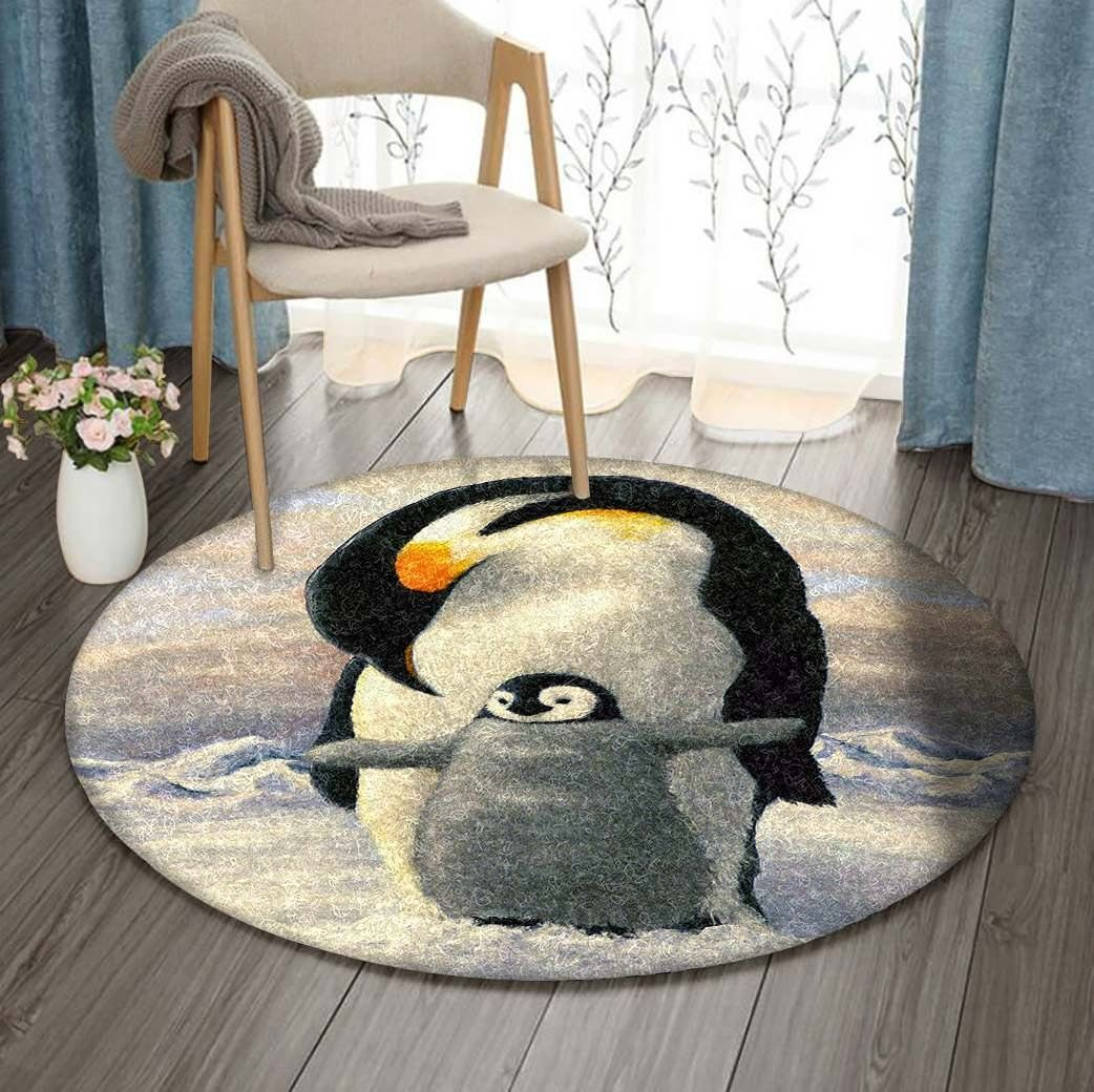 Penguin Round Rug Carpet Bedroom Livingroom Home Decor