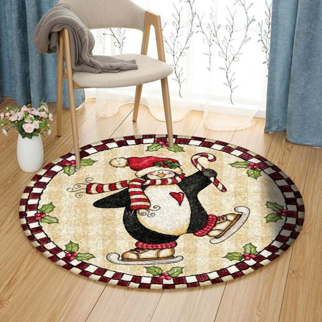Penguin Round Rug Carpet Bedroom Livingroom Home Decor