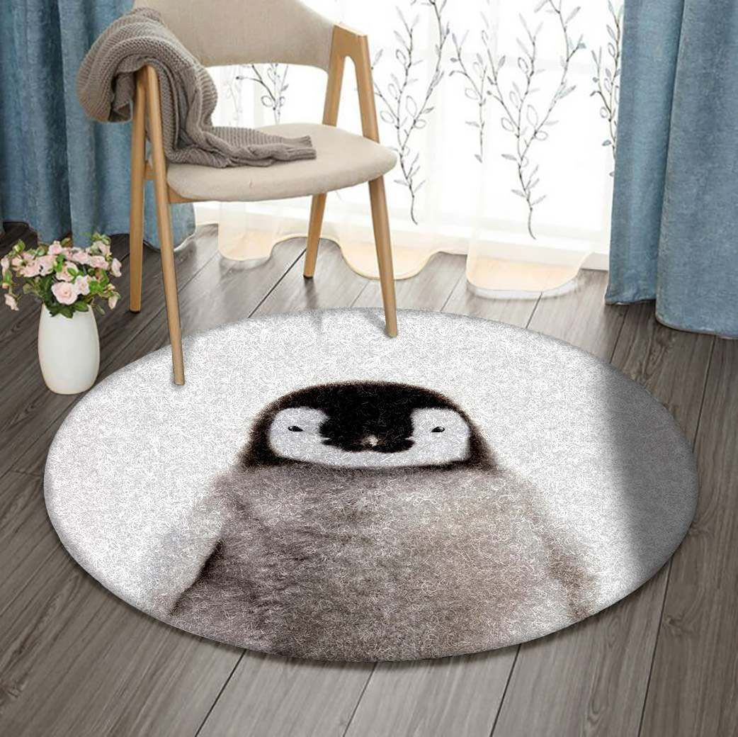 Penguin Round Rug Carpet Bedroom Livingroom Home Decor