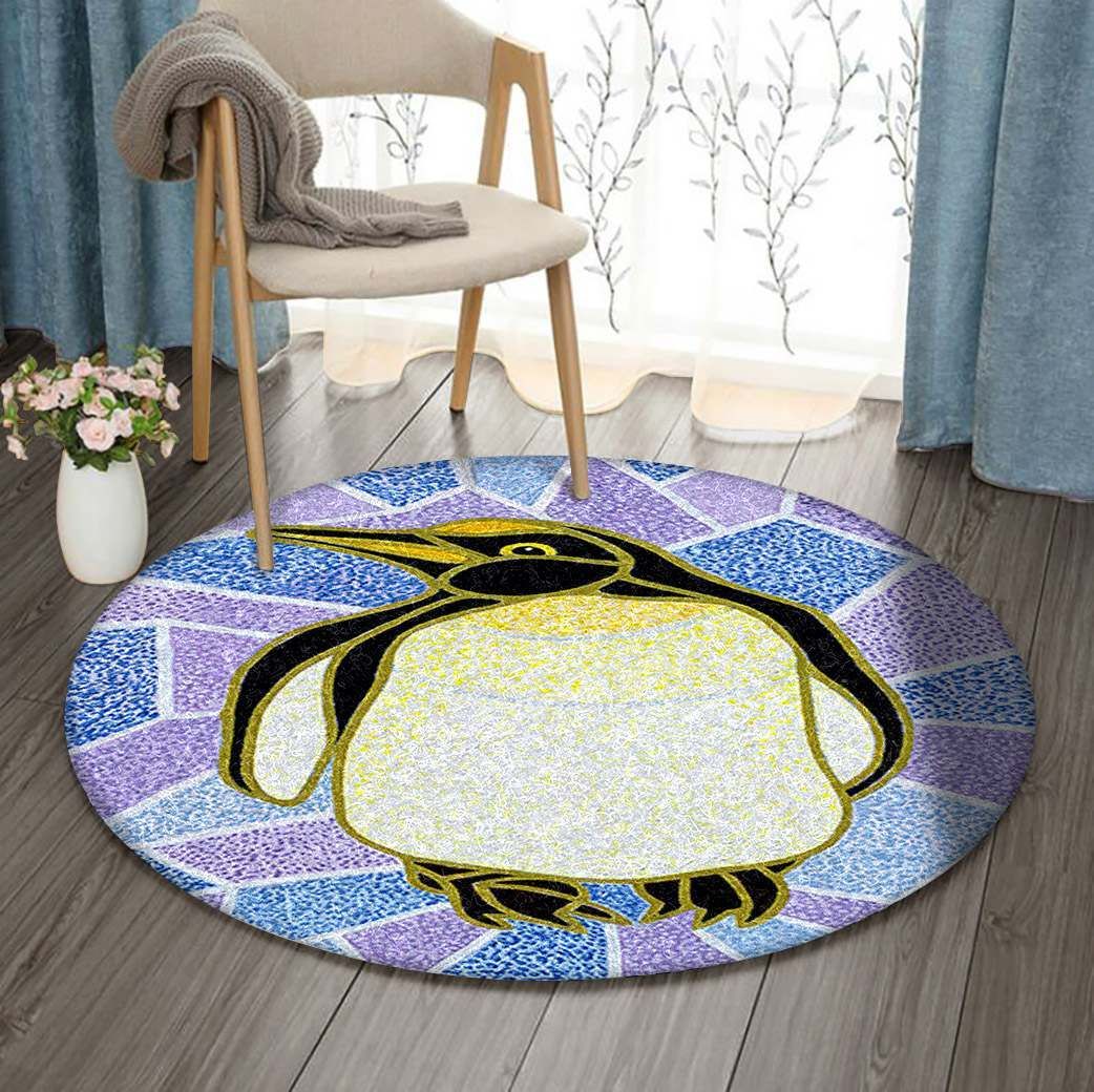 Penguin Round Rug Carpet Bedroom Livingroom Home Decor