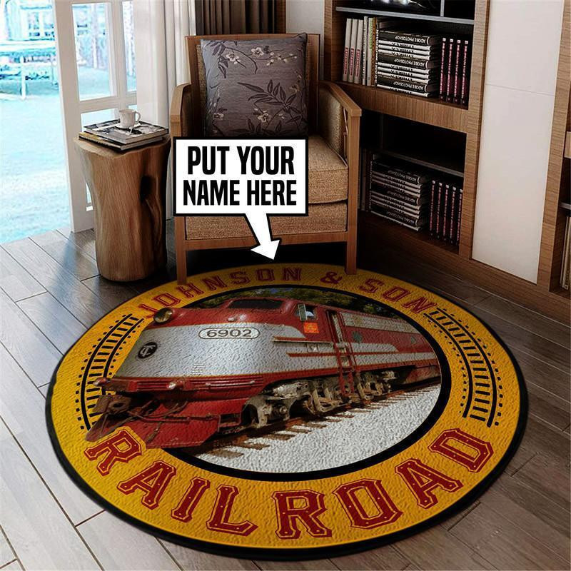 Personalize Tennessee Central Railway Round Rug Carpet Bedroom Livingroom Home Decor