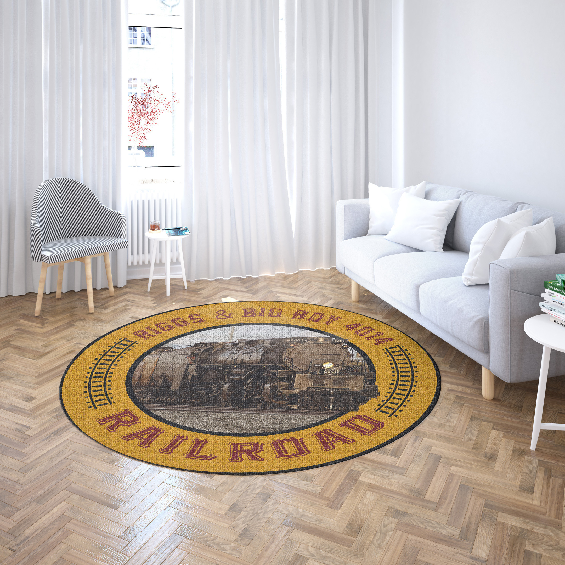 Personalize Union Pacific Big Boy 4 Round Rug Carpet Bedroom Livingroom Home Decor