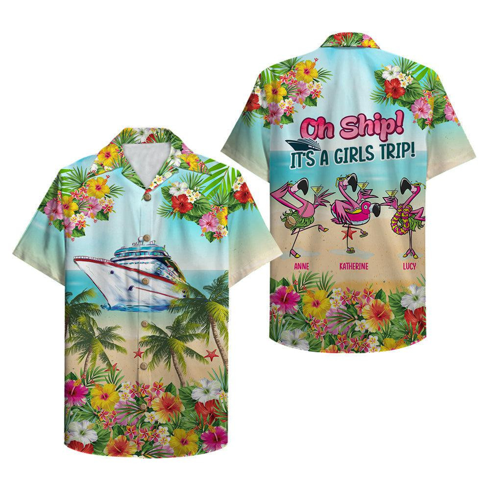 Personalized Cruise Flaming Hawaiian Shirt