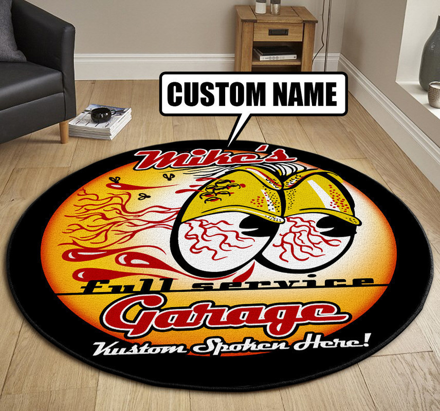 Personalized Hot Rod Round Rug Carpet Bedroom Livingroom Home Decor - Image 3