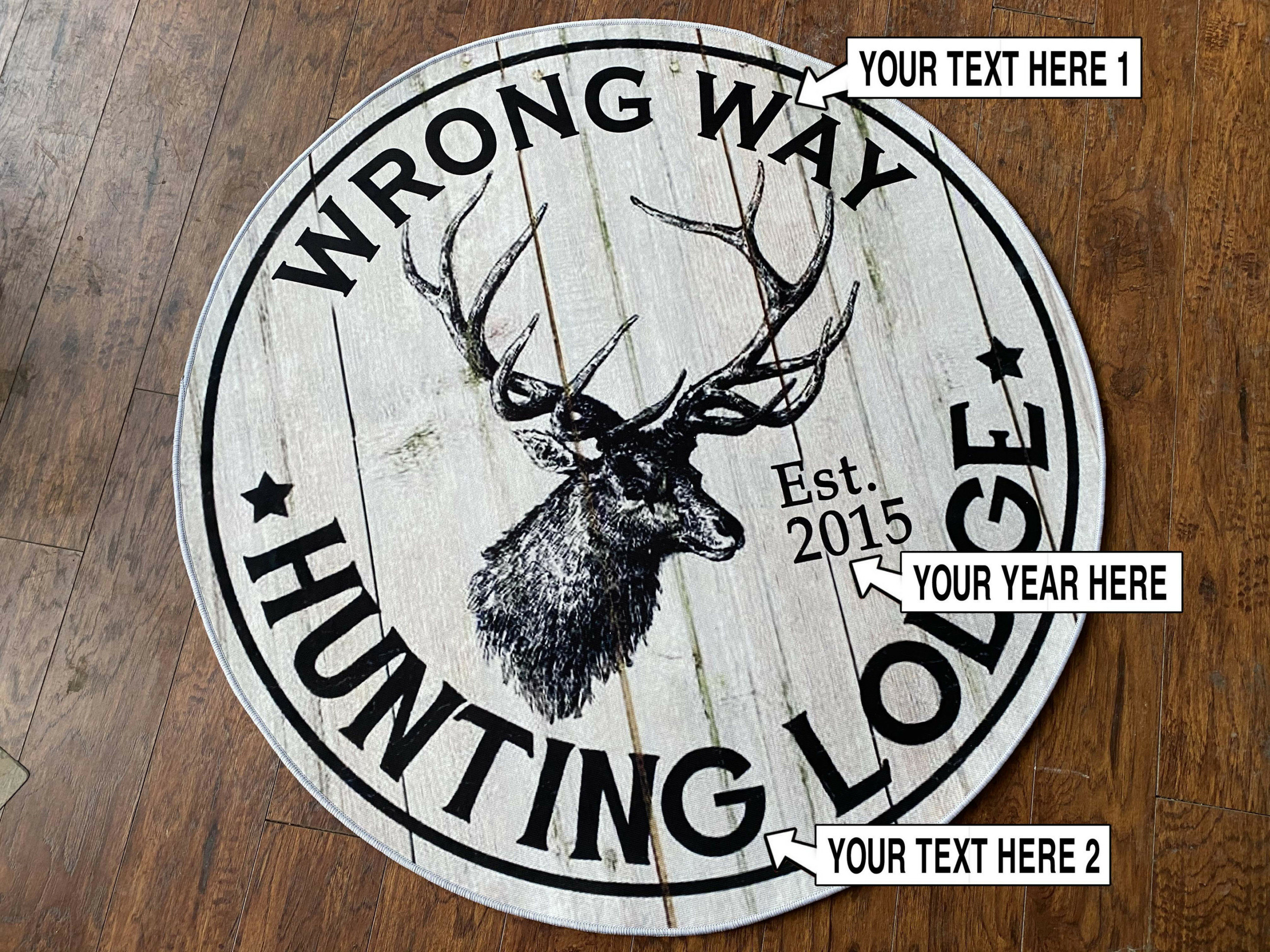 Personalized Hunting Lodge Round Rug Carpet Bedroom Livingroom Home Decor