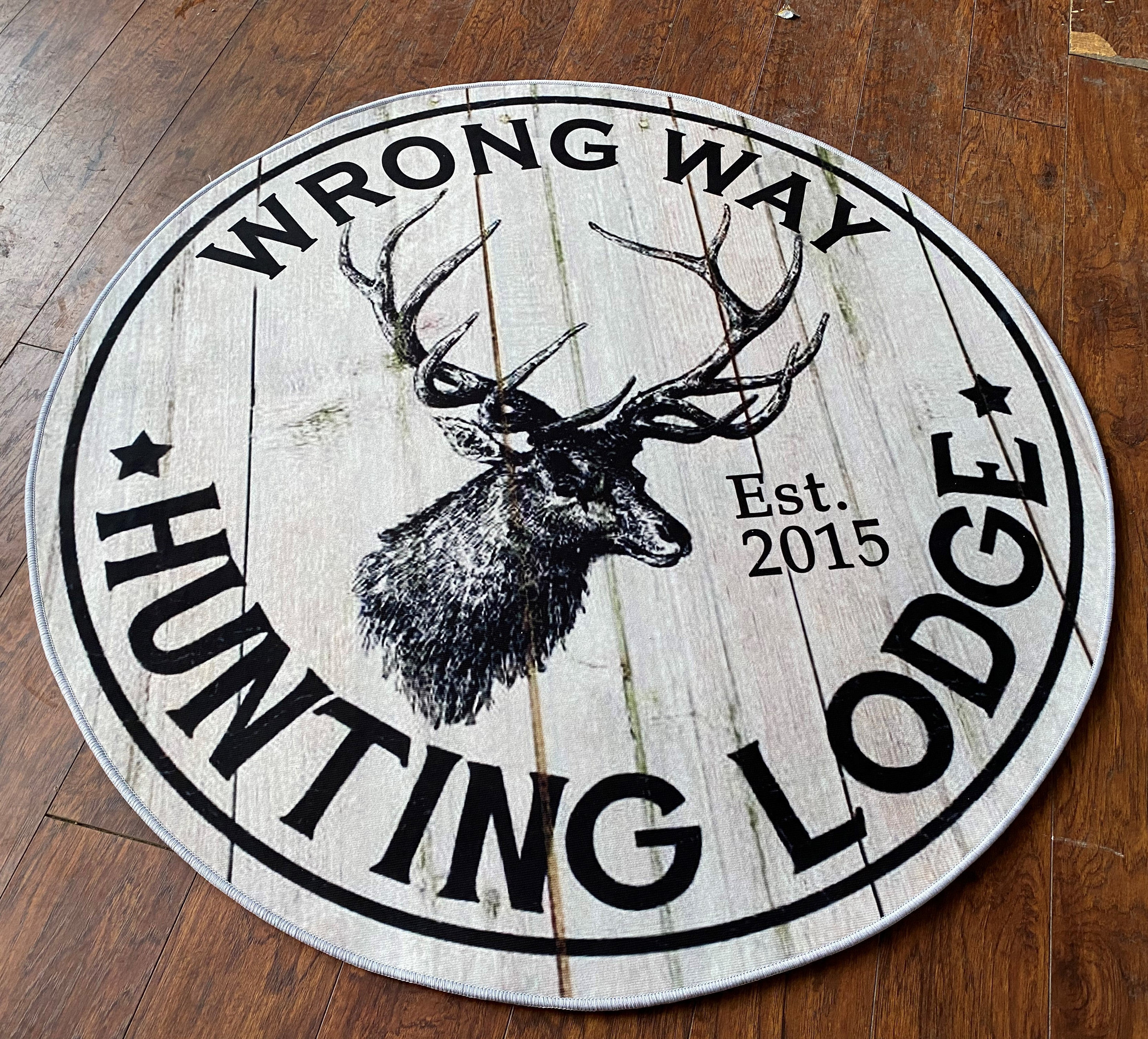 Personalized Hunting Lodge Round Rug Carpet Bedroom Livingroom Home Decor - Image 5