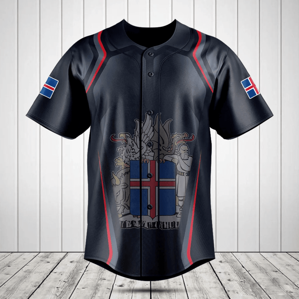 Personalized Iceland Coat Of Arms Print 3D Special Baseball Jersey