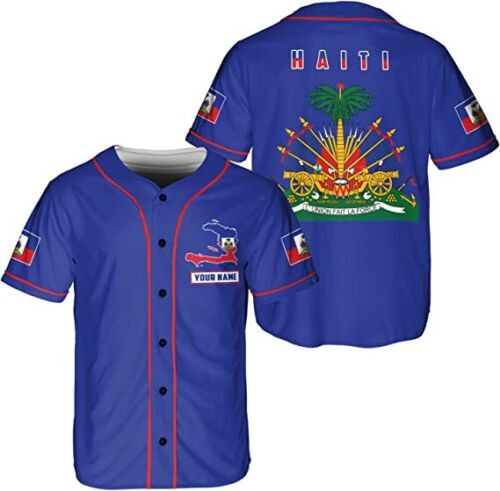 Personalized Name Haiti Baseball Jersey, Haitian Baseball Jersey For Men Women