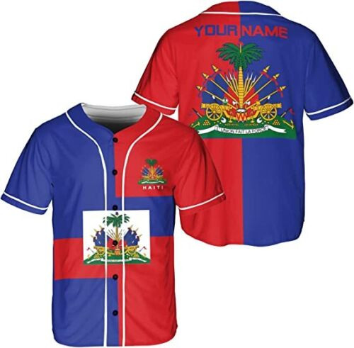 Personalized Name Haiti Baseball Jersey, Haitian Baseball Jersey For Men Women