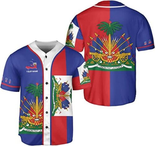 Personalized Name Haiti Baseball Jersey, Haitian Baseball Jersey For Men Women