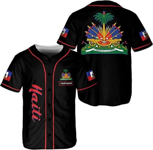 Personalized Name Haiti Baseball Jersey, Haitian Baseball Jersey For Men Women