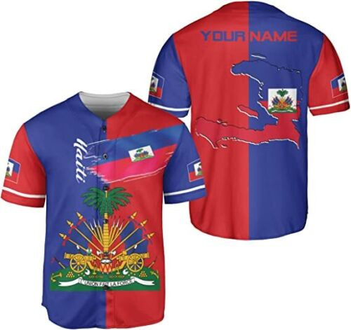 Personalized Name Haiti Baseball Jersey, Haitian Baseball Jersey For Men Women