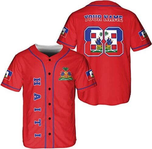 Personalized Name Haiti Baseball Jersey, Haitian Baseball Jersey For Men Women