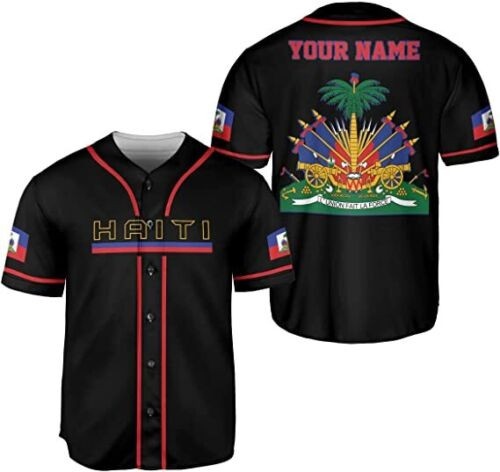 Personalized Name Haiti Baseball Jersey, Haitian Baseball Jersey For Men Women
