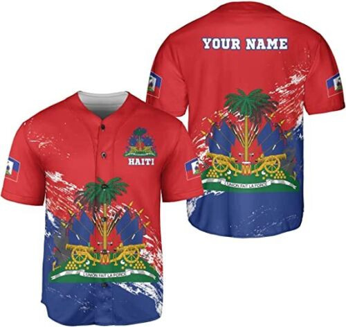 Personalized Name Haiti Baseball Jersey, Haitian Baseball Jersey For Men Women