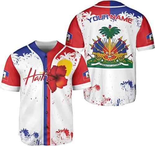 Personalized Name Haiti Baseball Jersey, Haitian Baseball Jersey For Men Women