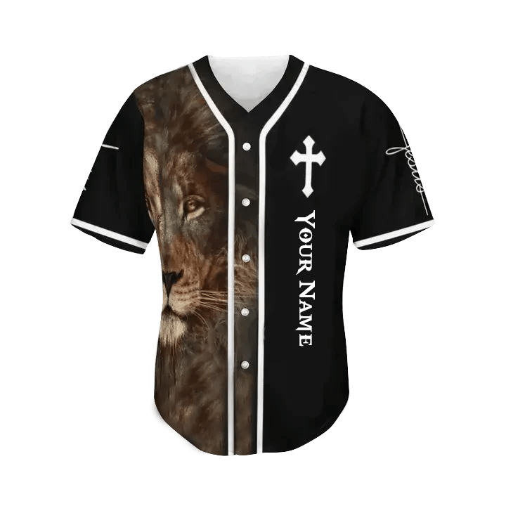 Personalized Name Jesus Lion Baseball Jersey