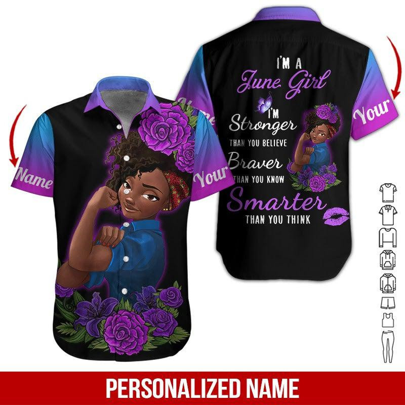 Personalized Name June Girl Hawaiian Shirt