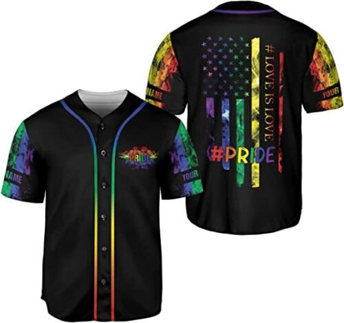 Personalized Name Lgbt Love Is Love Pride Baseball Jersey Shirt