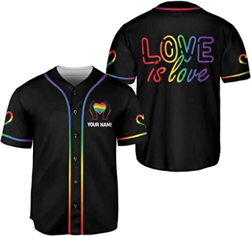 Personalized Name Lgbt Love Is Love Pride Baseball Jersey Shirt