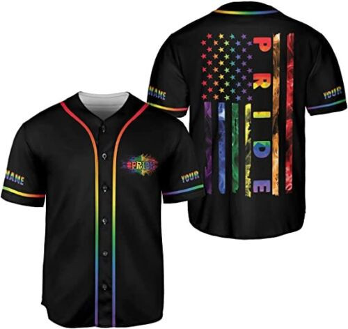 Personalized Name Lgbt Love Is Love Pride Baseball Jersey Shirt, Lgbt Rainbow Sh