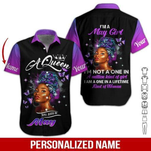 Personalized Name May Girl Personalized Hawaiian Shirt