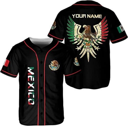 Personalized Name Mexico Baseball Jersey, Mexican Baseball Jersey For Men Women