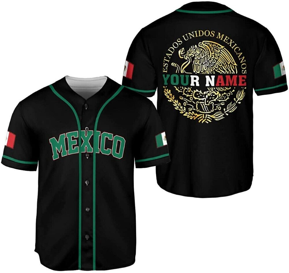 Personalized Name Mexico Baseball Jersey, Mexican Baseball Jersey For Men Women