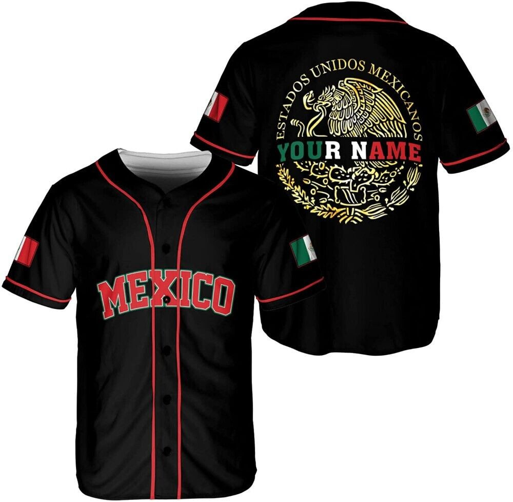 Personalized Name Mexico Baseball Jersey, Mexican Baseball Jersey For Men Women
