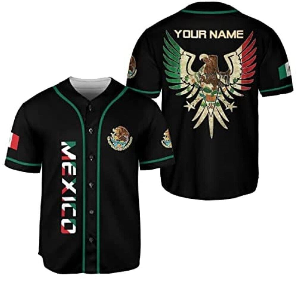 Personalized Name Mexico Baseball Jersey, Mexican Baseball Jersey For Men Women