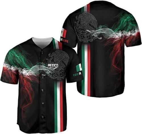 Personalized Name Mexico Baseball Jersey, Mexican Baseball Jersey For Men Women