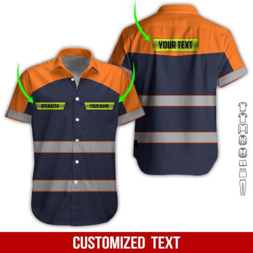 Personalized Name Orange Personalized Hawaiian Shirt