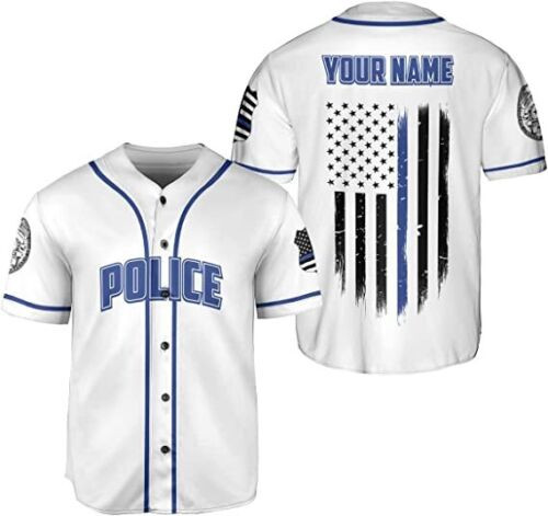 Personalized Name Police Baseball Jersey, Police Shirts For Men Women