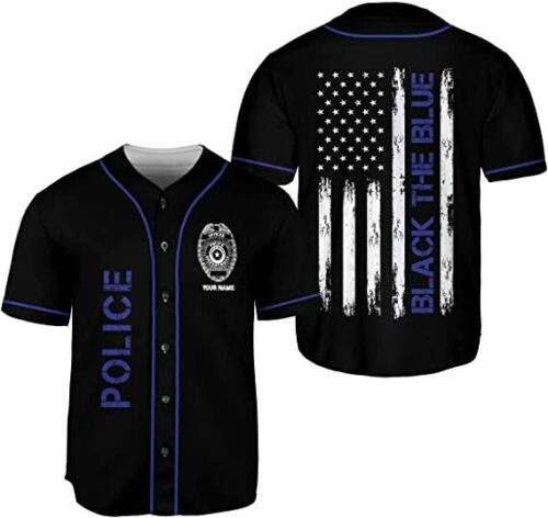 Personalized Name Police Baseball Jersey, Police Shirts For Men Women