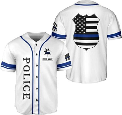 Personalized Name Police Baseball Jersey, Police Shirts For Men Women