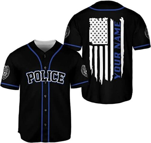 Personalized Name Police Baseball Jersey, Police Shirts For Men Women